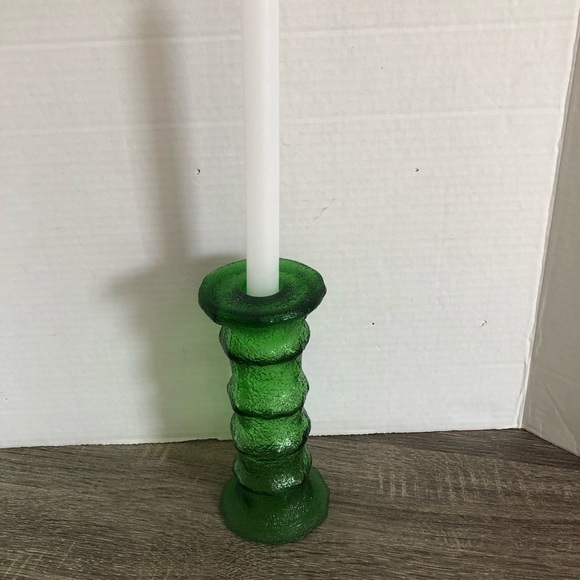 Vtg Emerald Green Textured Glass - Picture 7 of 8